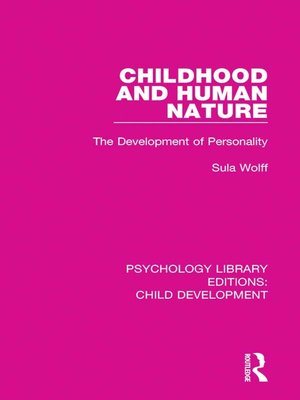 cover image of Childhood and Human Nature